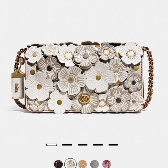 Coach Handbags - Coach Tea Rose Appliqué Dinky Cross Body Bag